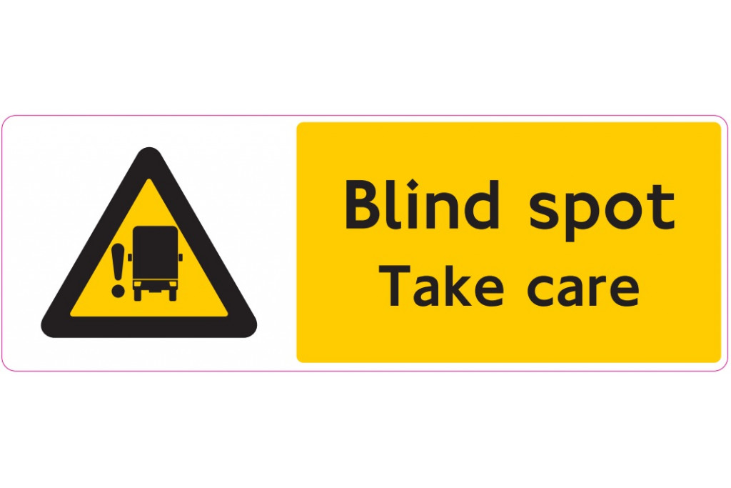 Blind Spot Warning Sticker - Landscape